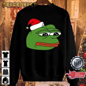 Christmas Pepe Funny Hot Meme Funny Xmas Gift T-Shirt