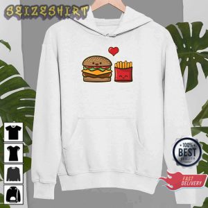 Cute Burger And Fries Valentine Couple Valentine Gift Sweatshirt