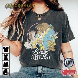 Disney Movie Beauty And The Beast Classic Cartoon T-shirt Design