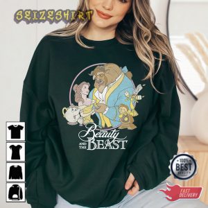 Disney Movie Beauty And The Beast Classic Cartoon T-shirt Design