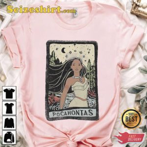 Disney Pocahontas Vintage Portrait Style Graphic TShirt