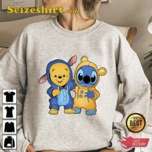 Disney Pooh And Stitch Cute Friends Hoodie