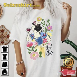 Disney Princess Snow White Just One Bite Floral Tee Shirt