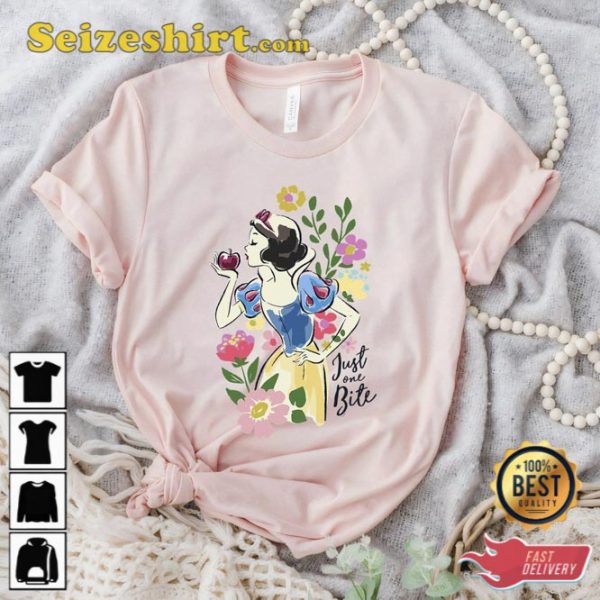 Disney Princess Snow White Just One Bite Floral Tee Shirt