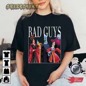 Disney Villains Bad Guys Group Shot Printed Graphic Tee