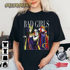 Disney Villains Bad Girls Group Shot Printed Graphic Tee