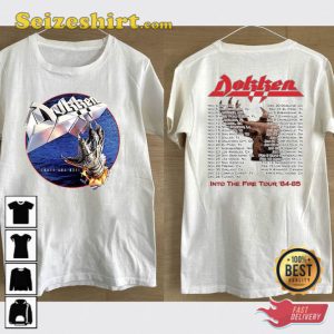 Dokken Tooth and Nail Into The Fire Tour 84 85 T-Shirt Dokken Tour 1984 T-Shirt