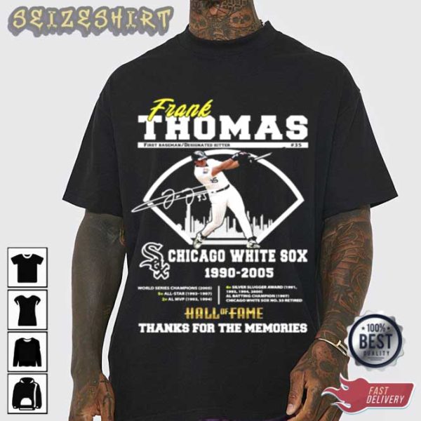 RIP Frank Thomas Chicago Hall Of Fame Thanks For The Memories-Signature-Shirt