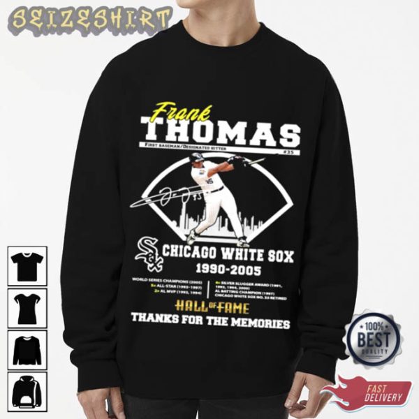 RIP Frank Thomas Chicago Hall Of Fame Thanks For The Memories-Signature-Shirt