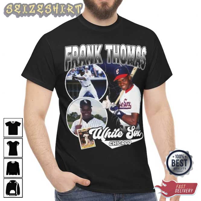 RIP Frank Thomas Retro Baseball Caricature Tee