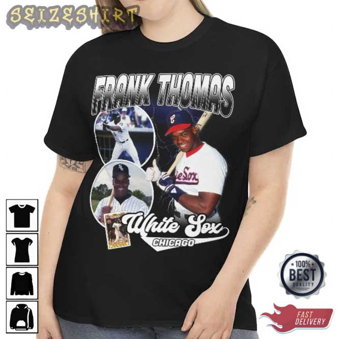 RIP Frank Thomas Retro Baseball Caricature Tee