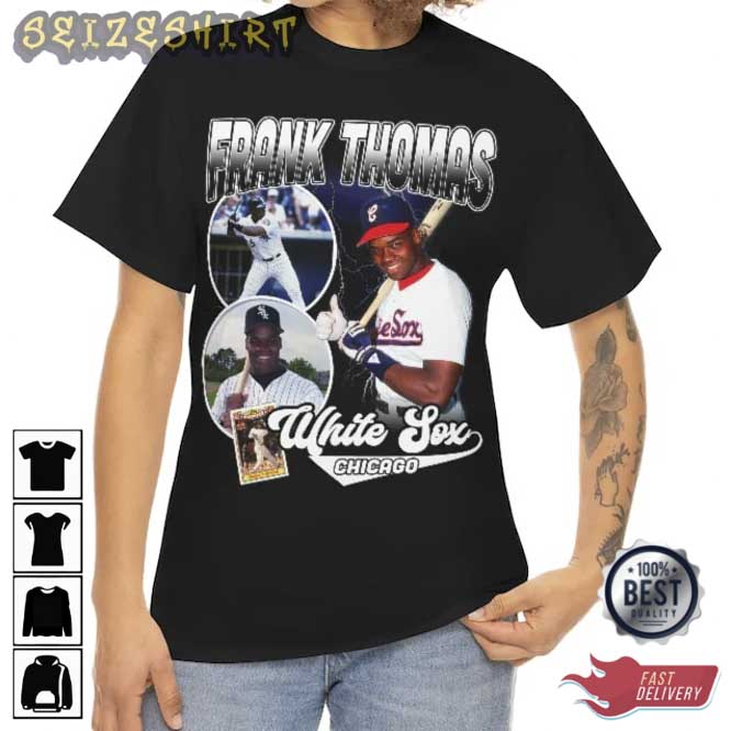 RIP Frank Thomas Retro Baseball Caricature Tee