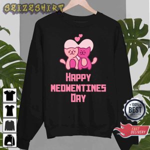 Funny Happy Meowentines Day Pink Cats Valentine Cute Sweatshirt