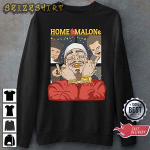 Funny Home Malone Home Alone Mashup Merry Xmas Sweatshirt