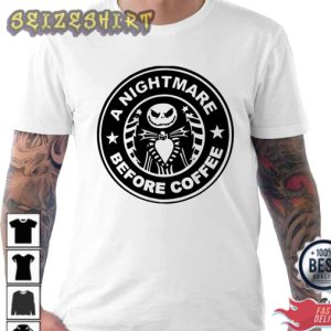 Gift for Xmas A Nightmare Before Coffee Merry Christmas T-Shirt