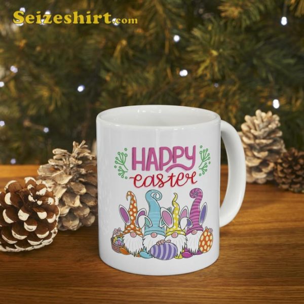 Gnome Rabbit Eggs Hunting Happy Easter Day Funny Mug