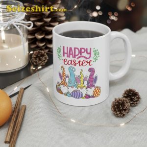 Gnome Rabbit Eggs Hunting Happy Easter Day Funny Mug