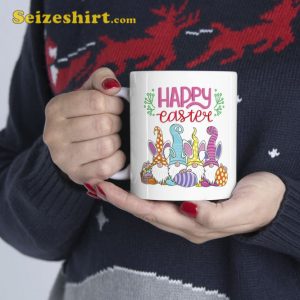 Gnome Rabbit Eggs Hunting Happy Easter Day Funny Mug