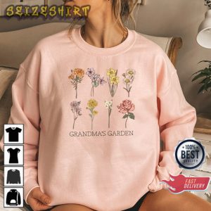 Grandma's Garden Custom Birth Month Flower Mimi Nana Plant Gift for Grandma Sweatshirt
