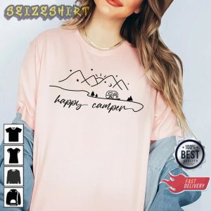 Happy Camper Life Adventure Camping Gift T-Shirt