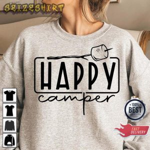 Happy Camper Marshmallow Camp Vacation Camping T-Shirt