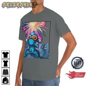 Happy New year Silly Monkey Fireworks Graphic T-Shirt