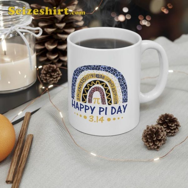 Happy Pi Day Mathematic Math Teacher Gift Leopard Rainbow Mug