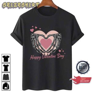 Happy Valentines Day Skeleton Heart Valentine Day Sweatshirt