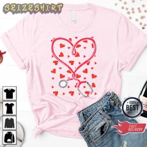 Heart Stethoscope Cute Love Nursing Valentines Day Sweatshirt