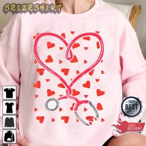 Heart Stethoscope Cute Love Nursing Valentines Day Sweatshirt