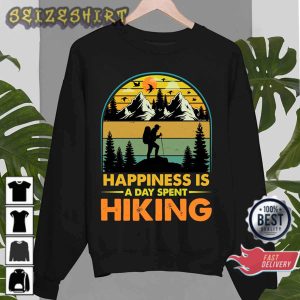 Hiking Quotes Happiness Is A Hiking Trail T-Shirt