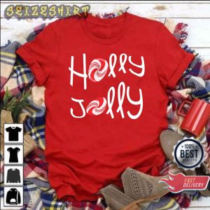 Holly Jolly Candy Cane Merry Xmas Gift Sweatshirt