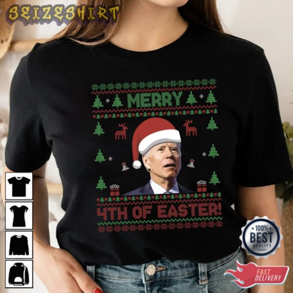 Joe Biden Happy 4th Of Easter Santa Long Sleeve T Shirts