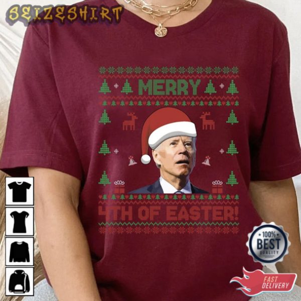 Joe Biden Happy 4th Of Easter Santa Long Sleeve T Shirts