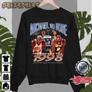 Kobe Bryant x Michael Jordan 1998 LA Lakers Basketball Player Gift T-Shirt