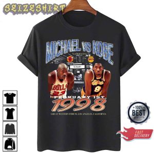 Kobe Bryant x Michael Jordan 1998 LA Lakers Basketball Player Gift T-Shirt