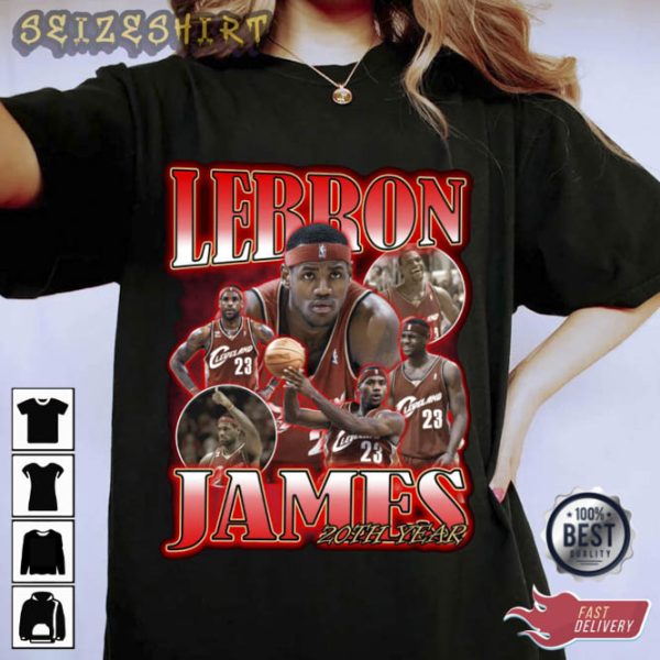 LeBron James  20th Years Basketball Gift T-Shirt