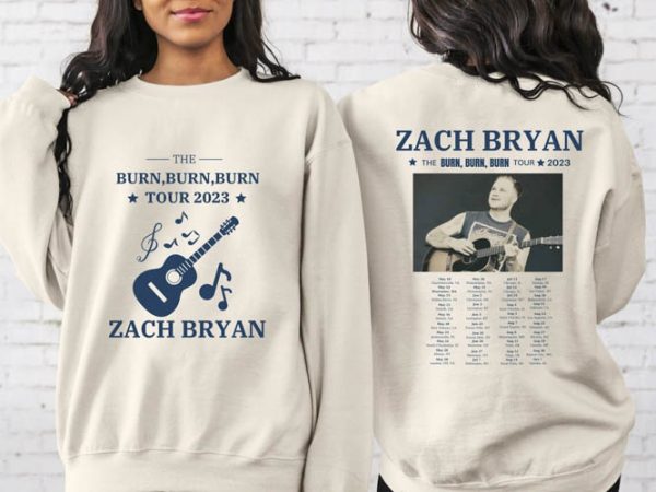 Luke Bryan Burn Tour 2023 Printed Front-Back Sweatshirt