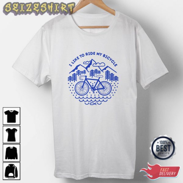 Men’s Bicycle T Shirt White Organic Cotton T Shirt