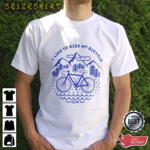 Men's Bicycle T Shirt White Organic Cotton T Shirt