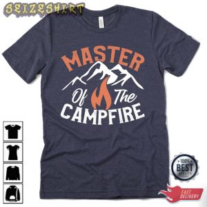 Mens Master Of The Campfire Shirt Funny Camping Short-sleeve t-shirt