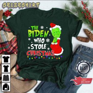 Merry Xmas Grinch The Biden Who Stole Christmas T-Shirt