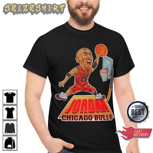 Michael JORDAN Chicago Bulls Cartoon Drawing Unisex T-Shirt