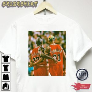Michael Jordan Dennis Rodman T-shirt Basketball Retro Shirt