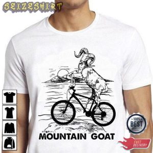 Mountain Bike Mountain Goat Riding Biking Funny Meme Cool Gift shirt