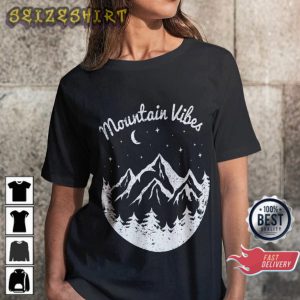 Mountain Vibes Vintage Camping Gift Mountain Scene T-Shirt