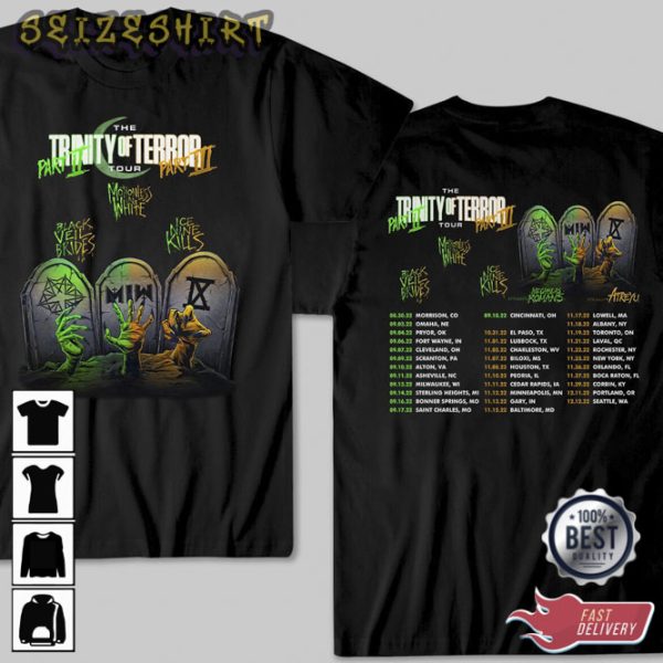 New The Trinity Of Terror Part 2 And Part 3 Tour Concert 2023 T-Shirt