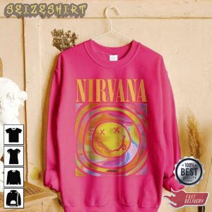 Nirvana Smiley Face Unisex Heliconia Pink Color Sweatshirt (1)