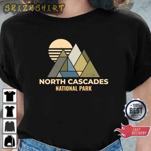 North Cascades National Park Washington Distressed Camping T-Shirt