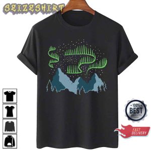 Northern Lights Camping Hiking Lover Gift T-Shirt Hoodie Sweatshirt